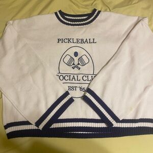 Pickleball Social Club White Sweater